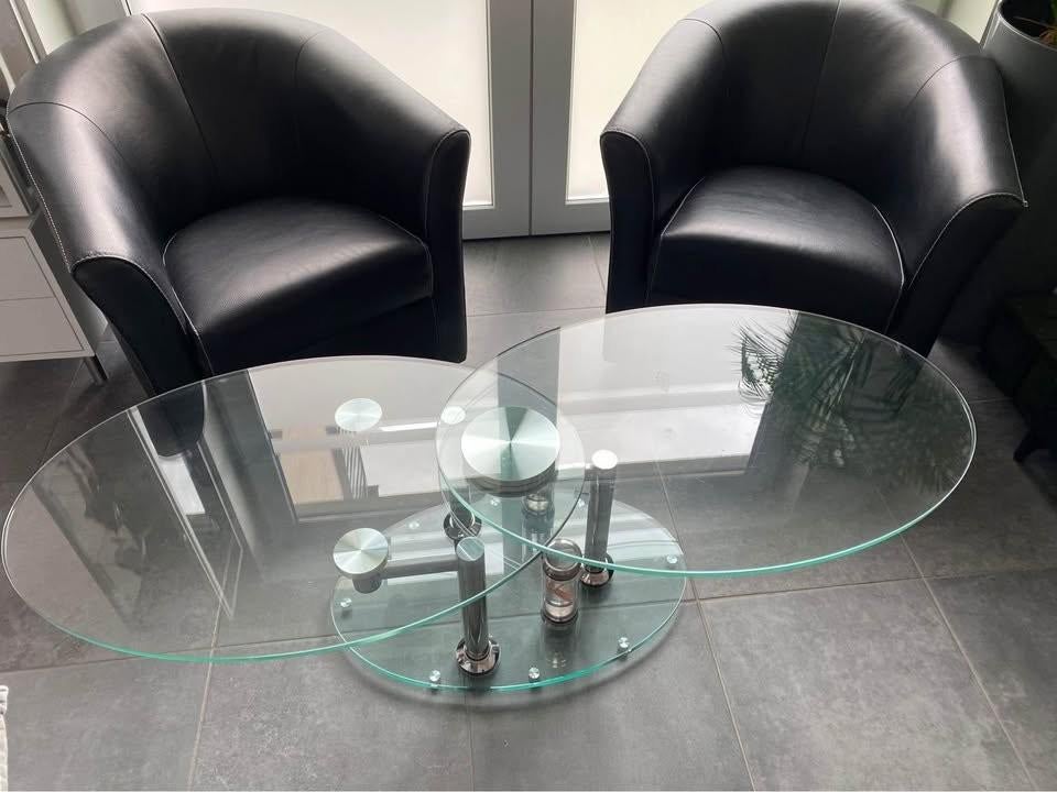 table basse ovale en verre dépliable, Moins de 50 cm, 50 à 100 cm, Verre, Enlèvement