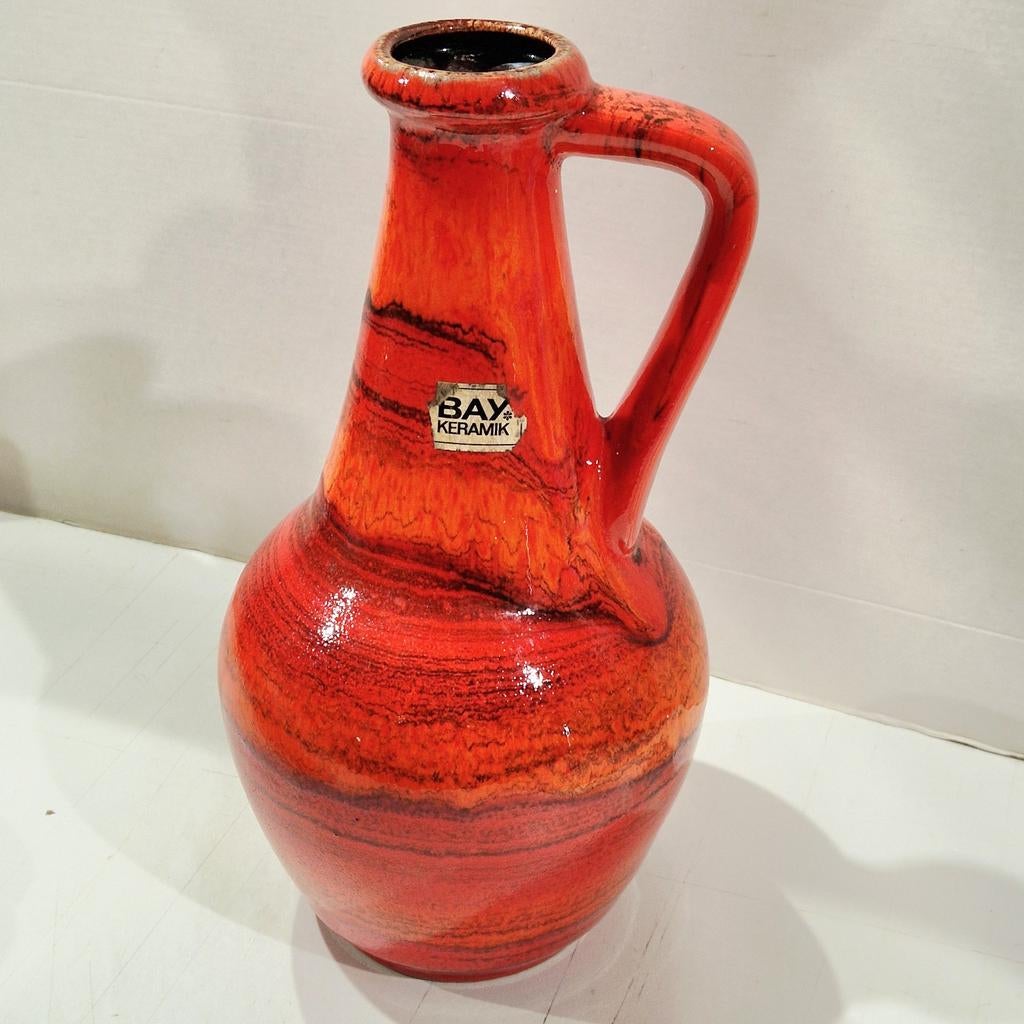 Bay keramische vaas kruik fat lava stijl  30 cm hoog, Ophalen of Verzenden