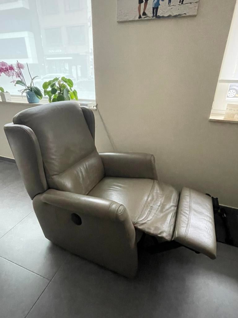 Zetel relax grijs leder, Enlèvement, Une personne