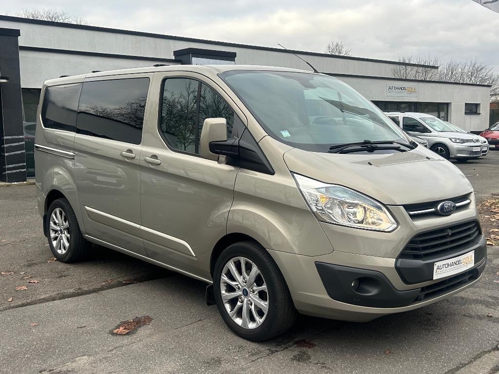Ford Transit Custom 2.2D 2014, 165.750km, Dubbel Cab., 5 PL, Auto's, Euro 5, Achterwielaandrijving, Beige, 4 cilinders