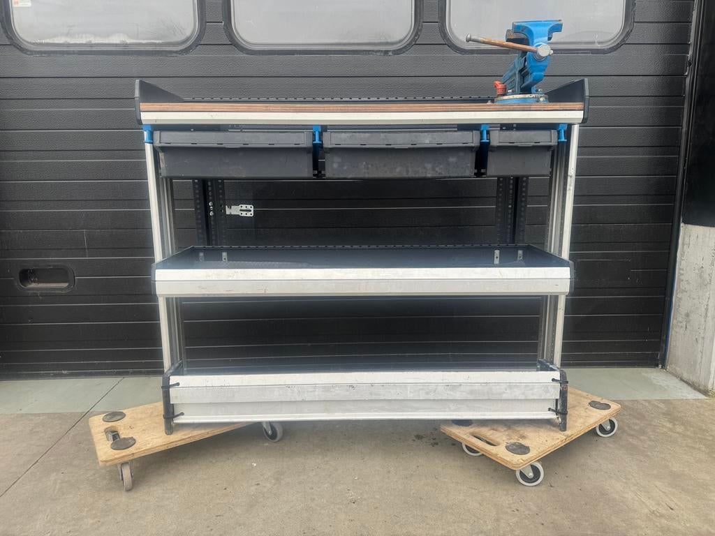 Inrichtingsrek bestelwagen werkbank sortimo met vijlstaak, Auto diversen, Auto-accessoires, Gebruikt, Ophalen