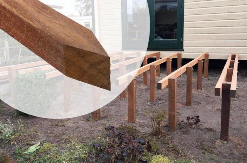 Hardhouten Azobe palen van 7cm dik en 1m lang, Ophalen, Nieuw