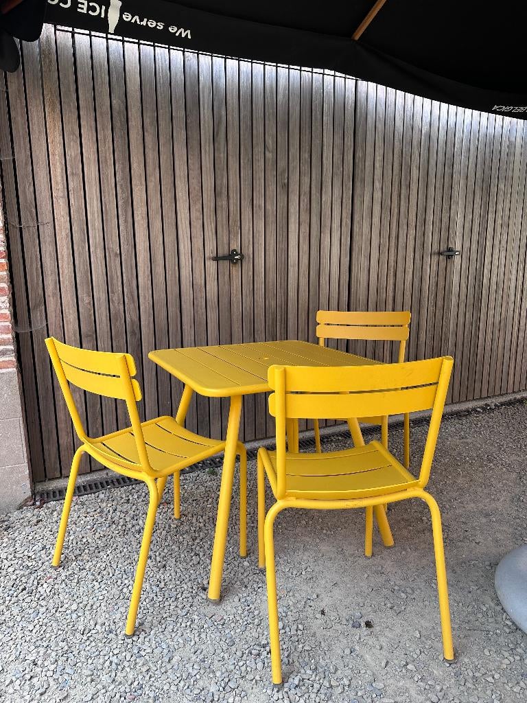 FERMOB TUINTAFEL 80X80, Tuin en Terras, Tuintafels, Ophalen, Zo goed als nieuw, Vierkant, Aluminium