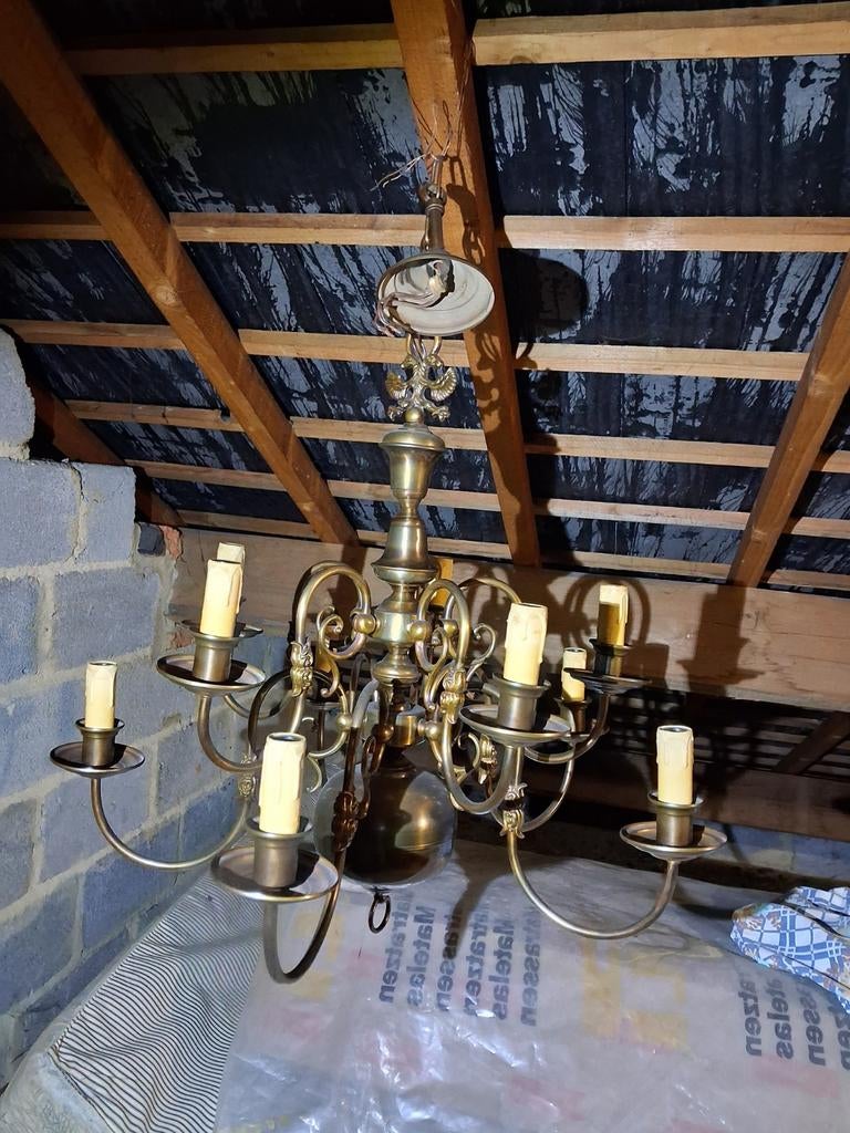 Vintage lamp, Huis en Inrichting, Lampen | Kroonluchters, Ophalen, Gebruikt, Metaal, Vintage