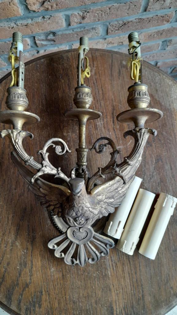 Vogel muurverlichting, antieke applique, Antiek en Kunst, Ophalen