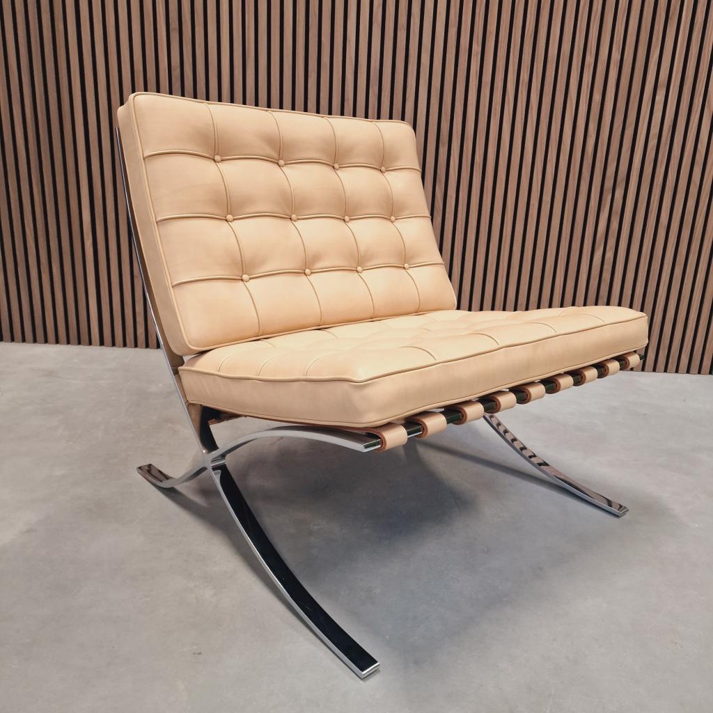 Knoll Barcelona chair - Relax Venezia Naturel, Antiquités & Art, Antiquités | Meubles | Chaises & Canapés, Enlèvement ou Envoi