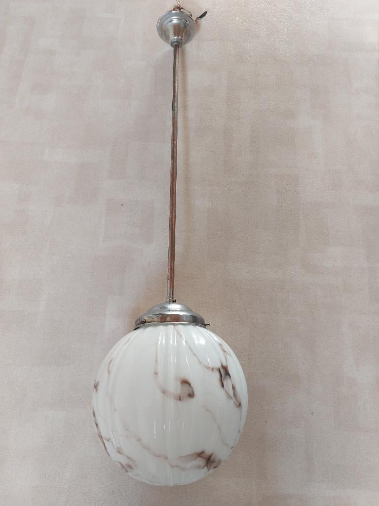 Lampe boule suspendue en verre de Murano, Antiquités & Art, Antiquités | Verre & Cristal, Enlèvement