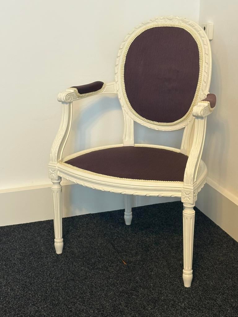 Vintage stoel Louis XV stoel, Enlèvement, Utilisé, Blanc
