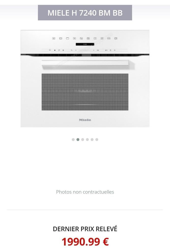 Combi Four et micro-ondes MIELE 45cm NEUF, Neuf, Encastré, 45 à 60 cm, Enlèvement