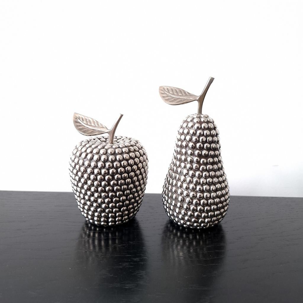 Set vintage studs appel en peer jaren 60 / 70, Ophalen of Verzenden