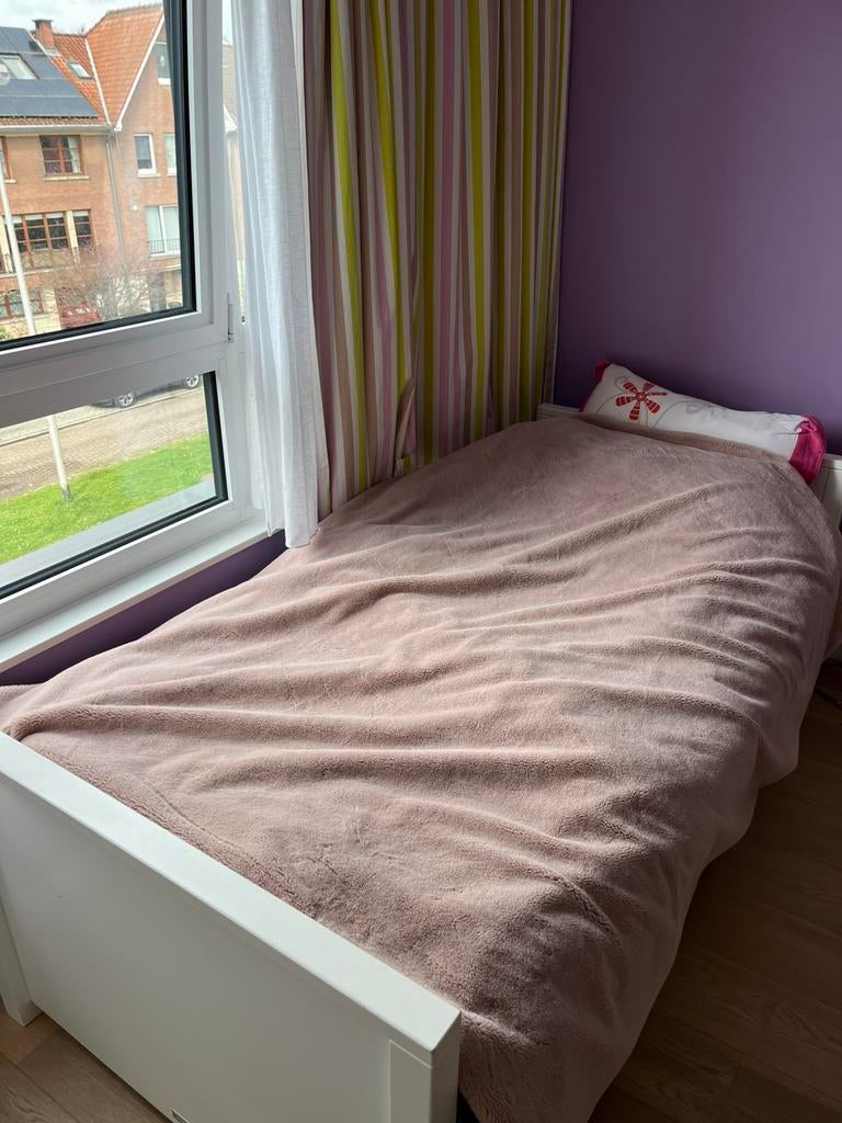 Bopita bed met enkele lade wit hout, Huis en Inrichting, Slaapkamer | Bedden, Ophalen, 90 cm, Eenpersoons, Wit