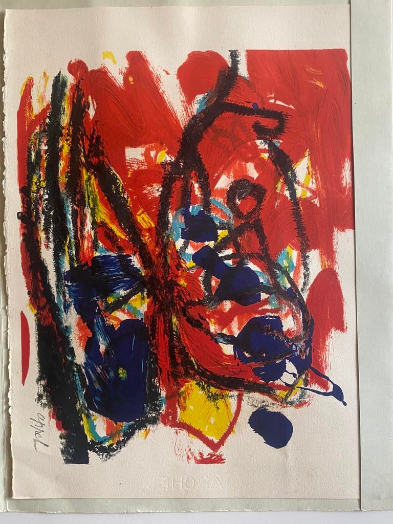 Lithografie Karel Appel gesigneerd, Antiek en Kunst, Ophalen