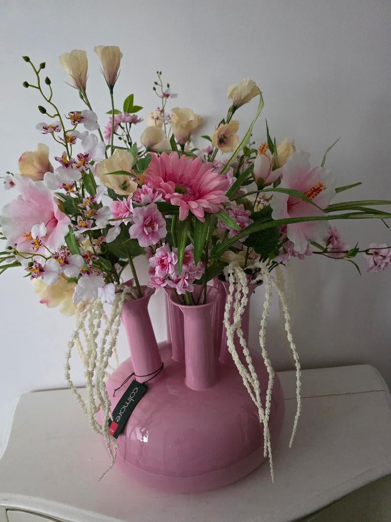 Colmore 40x40x38 toetervaas, Huis en Inrichting, Woonaccessoires | Kunstplanten en Kunstbloemen, Ophalen, Binnen, Roze, Nieuw