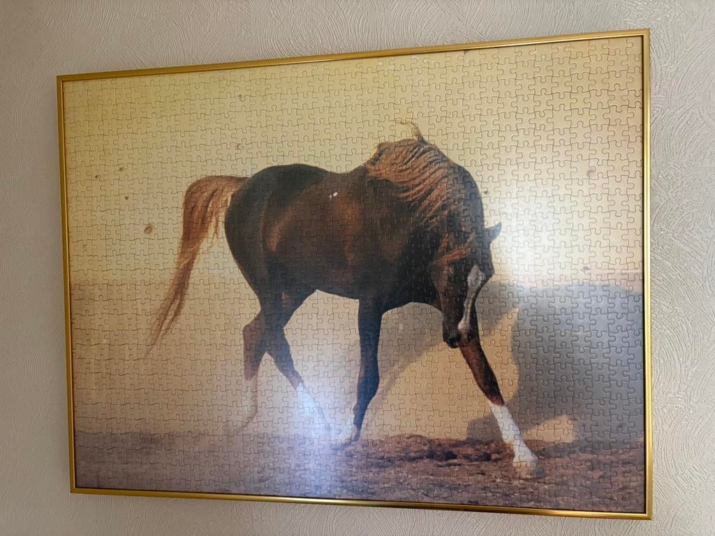 Ingelijste puzzel paard, Ophalen