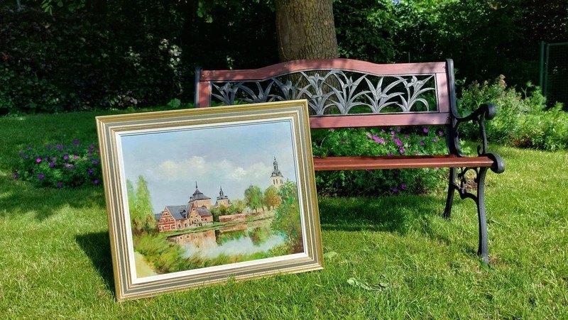 Magnifique peinture Abdij Oud-Heverlee Leuven, Antiquités & Art, Art | Peinture | Classique, Enlèvement ou Envoi