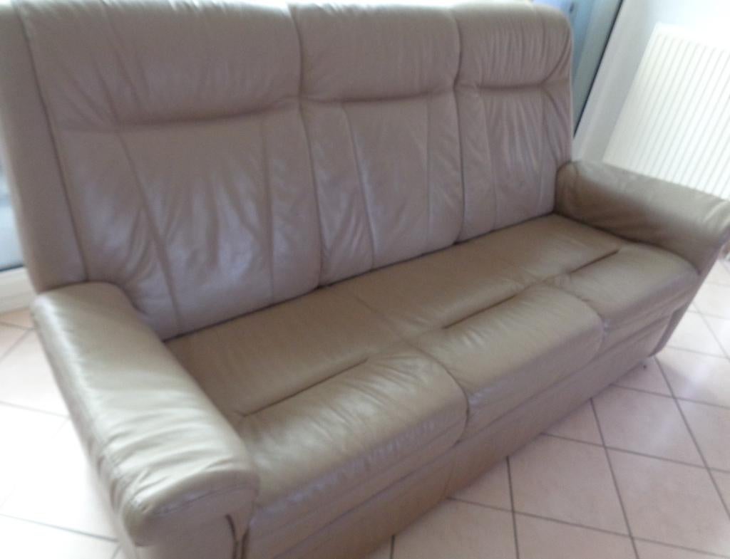 Canapé beige 3 places., Enlèvement, Utilisé, Synthétique
