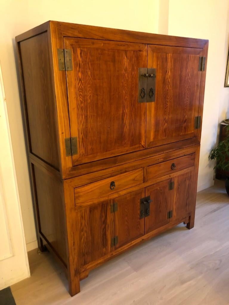 Armoire - vaisselier (ou autre) en bois asiatique, Maison & Meubles, Avec tiroir(s), Asiatique, Comme neuf, 100 à 150 cm