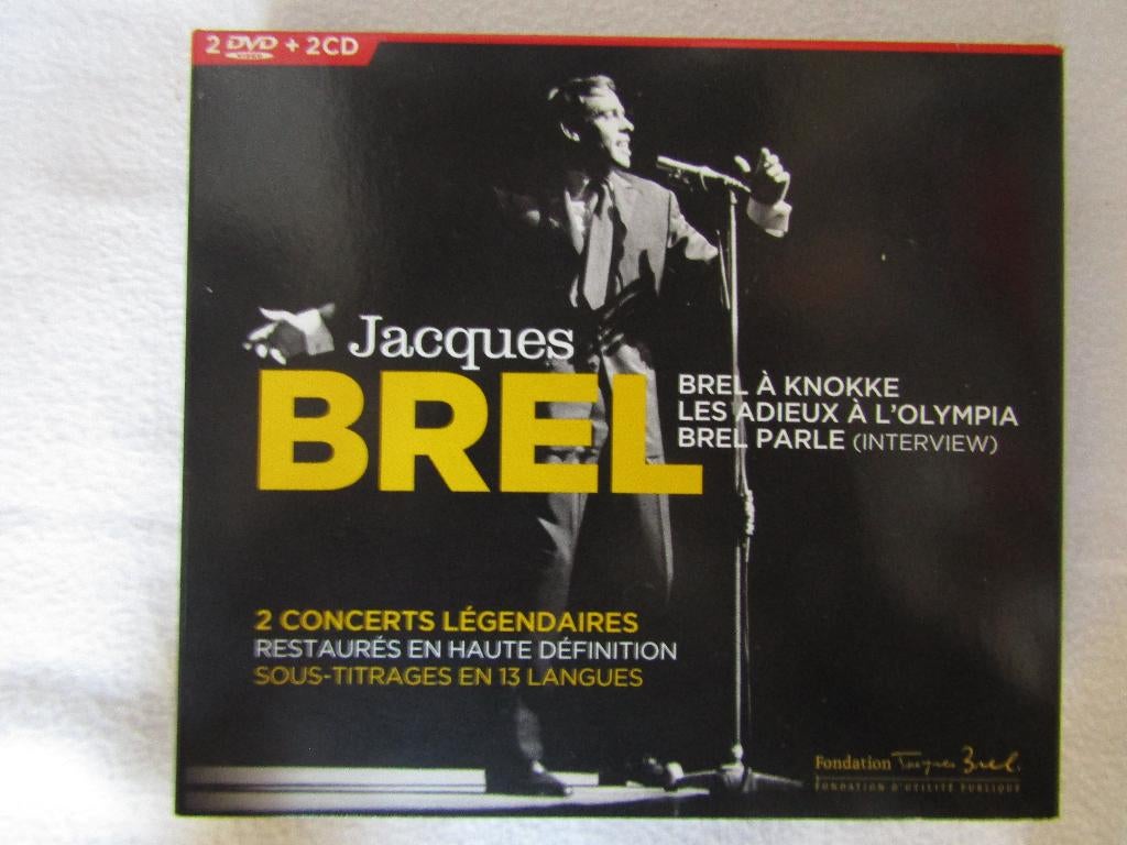 De grote concerten van Jacques Brel, Knokke en Olympia,, Cd's en Dvd's, Dvd's | Muziek en Concerten, Alle leeftijden, Boxset, Muziek en Concerten