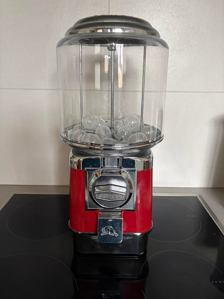 Werkende vintage beaver kauwgom automaat met geldlade, Ophalen of Verzenden, Gebruikt