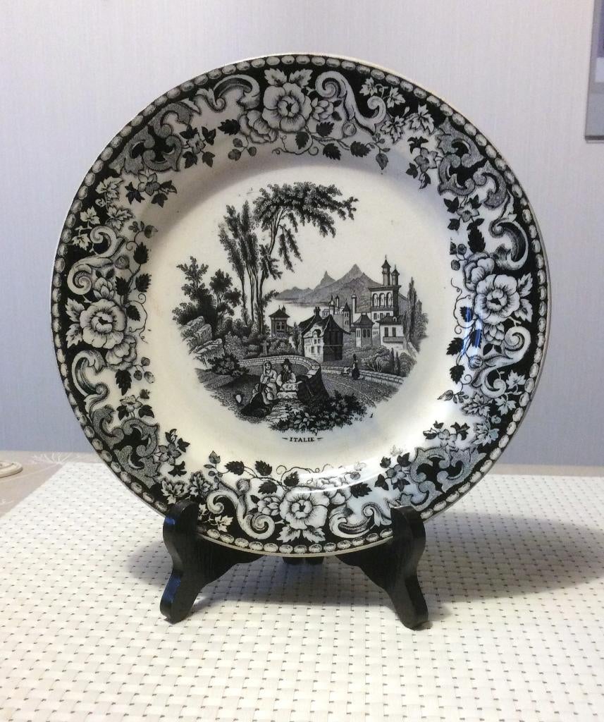 Assiette décorative ancienne Italie pour transferts 24 cm, Enlèvement ou Envoi