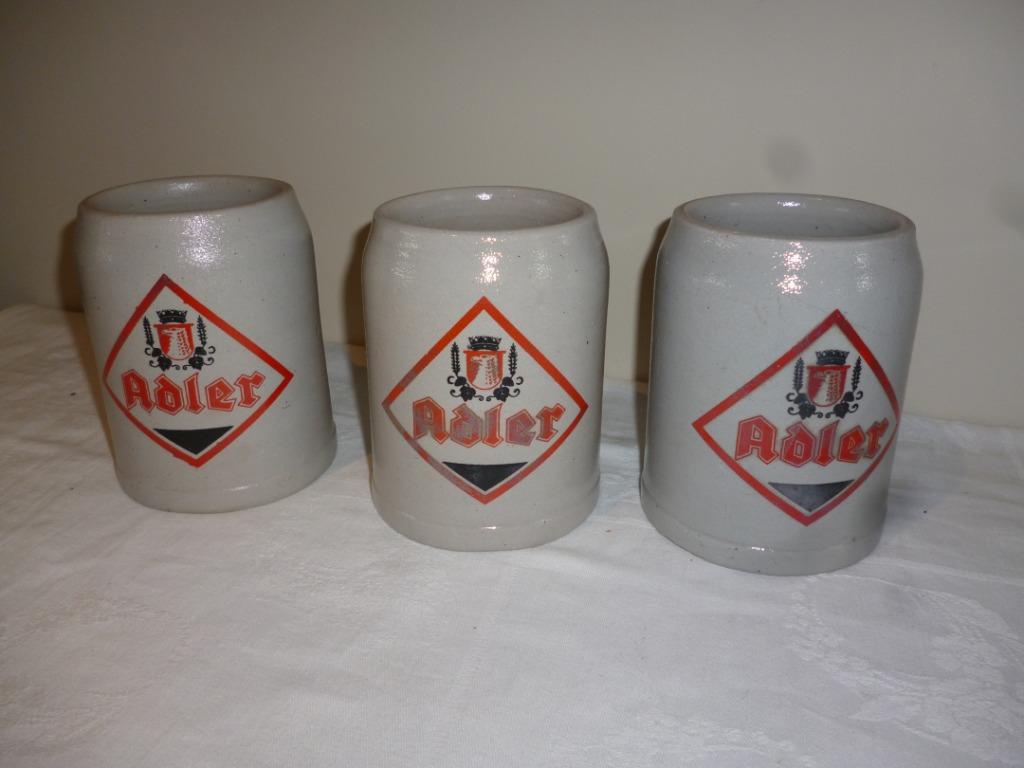 3 bierpotten in grez stenen bierpotten ADLER 0,5 l brouwerij, Verzamelen, Ophalen