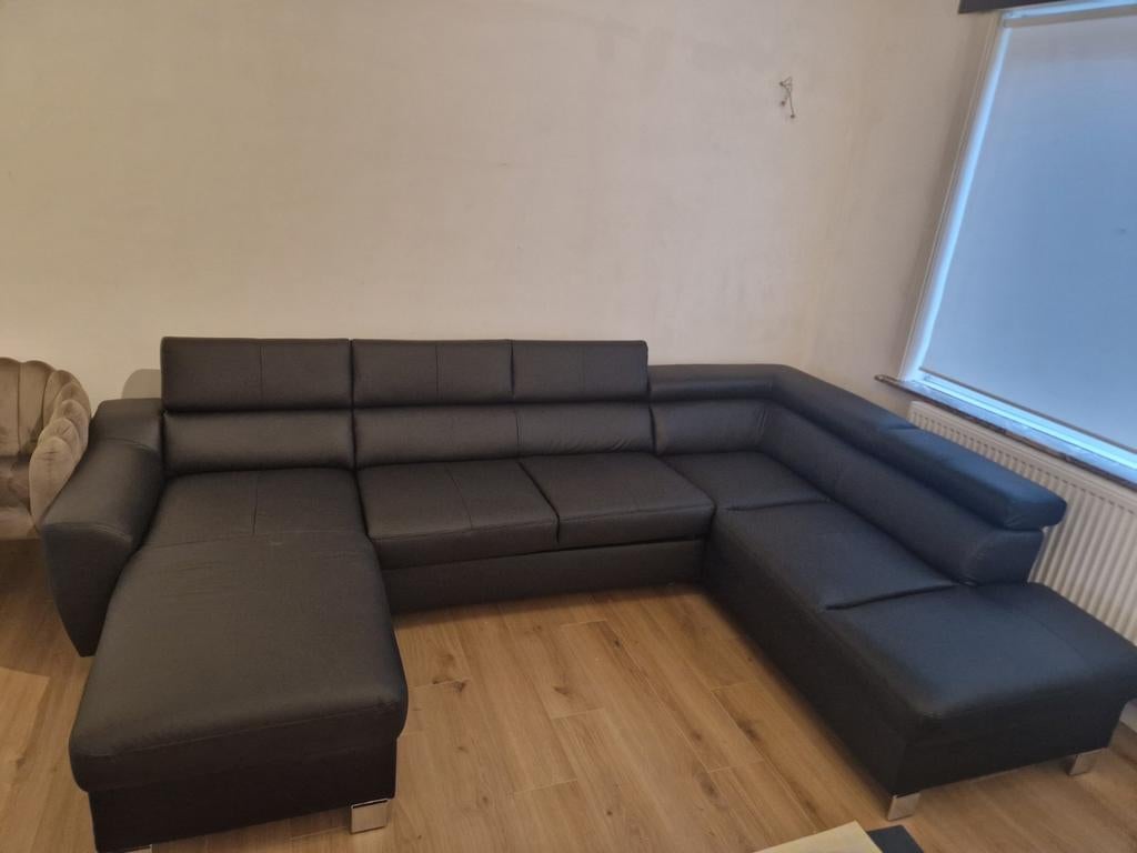 Hoeksalon nieuw. Echt leer,, Ophalen, Nieuw