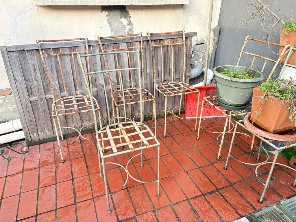 Lots de 6 chaises Fer Forgé, Jardin & Terrasse, Enlèvement, Utilisé