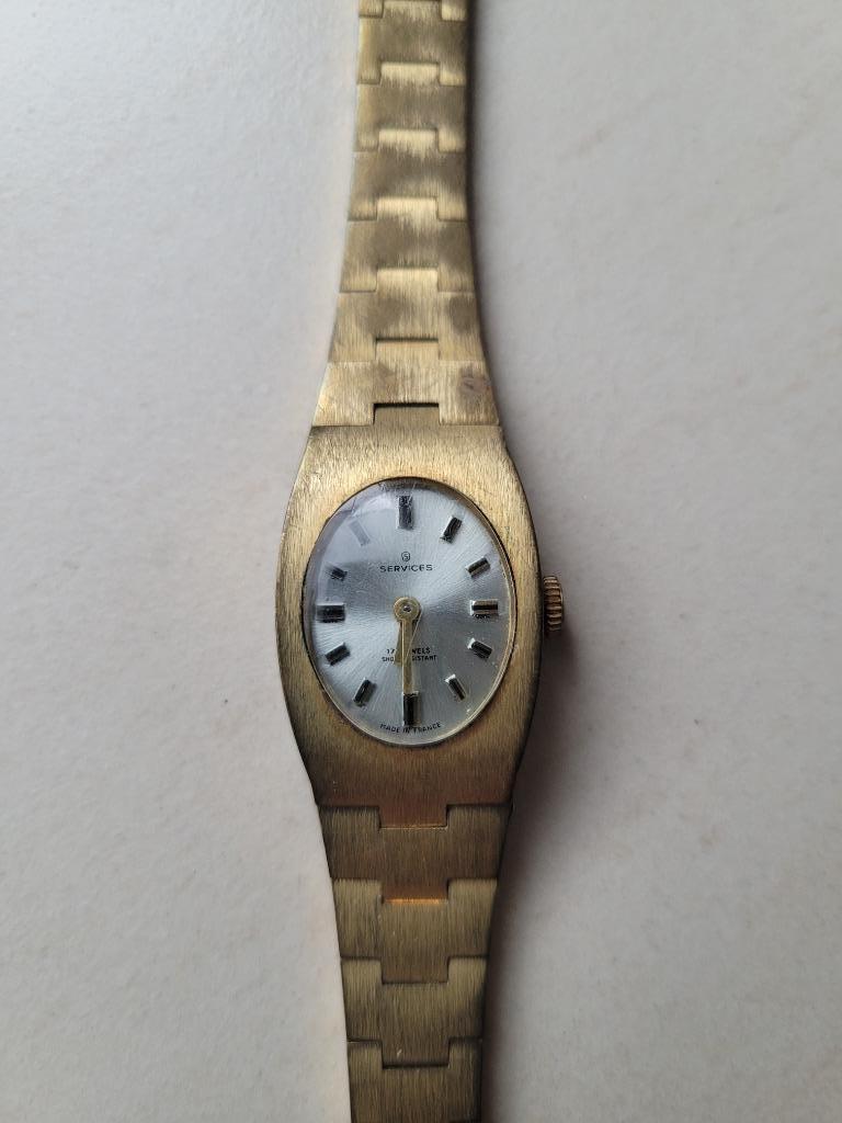 Montre vintage femme SERVICES 17 Jewels, Montre-bracelet, Autres marques, Enlèvement ou Envoi, Avec bracelet