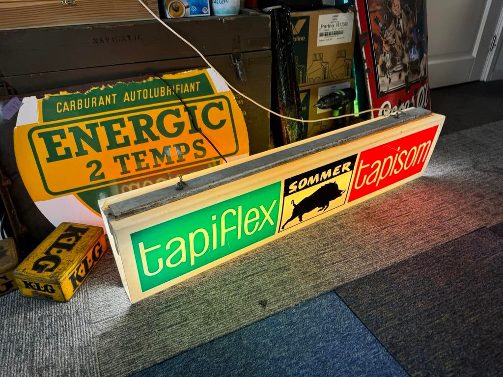 Boîte à lumière publicitaire Tapiflex, Enlèvement ou Envoi, Utilisé, Table lumineuse ou lampe (néon)