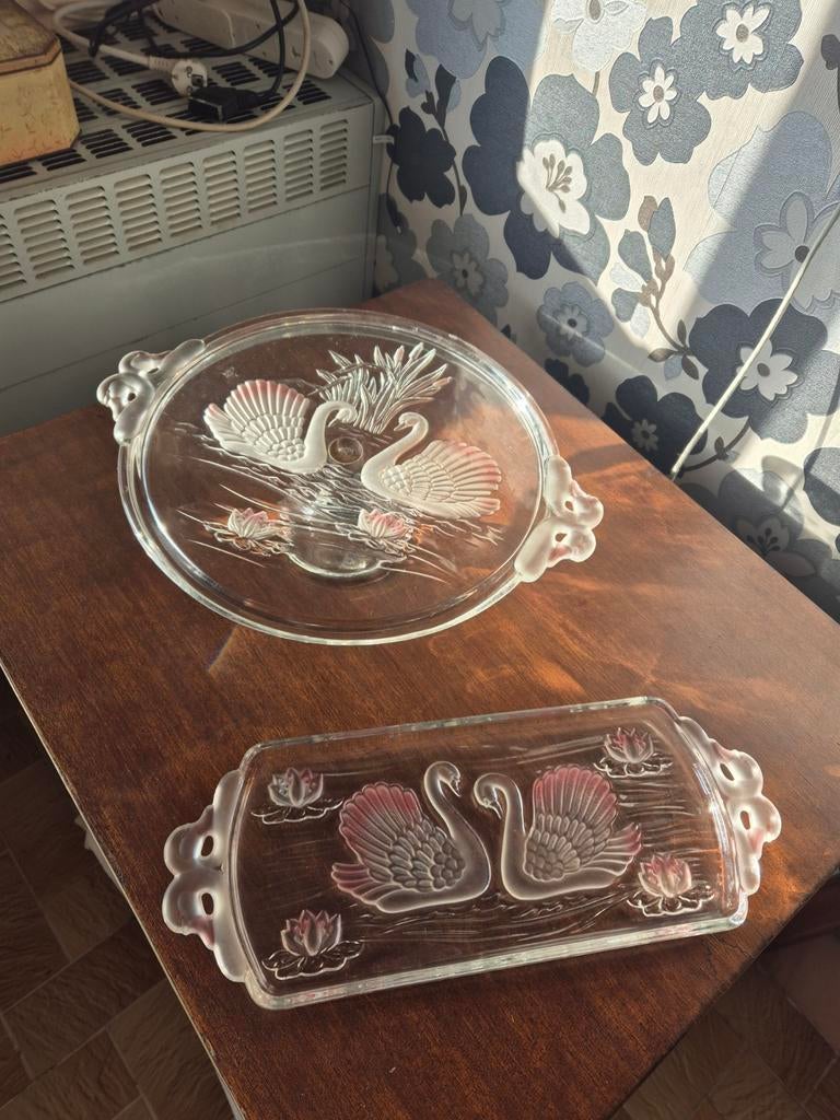 Vintage zwaan taartschotels, Antiek en Kunst, Ophalen