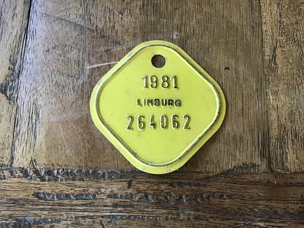 Plaque de vélo vintage 1981, Collections, Enlèvement ou Envoi