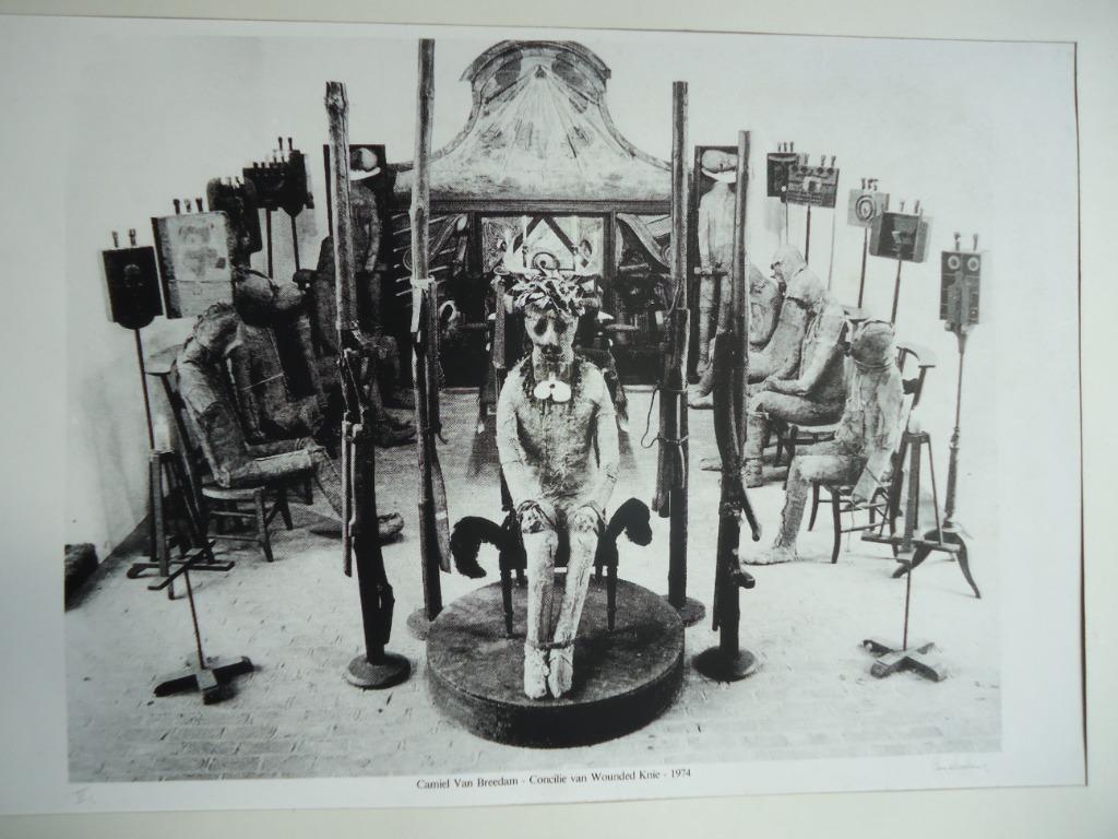 1974 Camiel van BREEDAM sérigraphie  wounded knee signé VI, Enlèvement ou Envoi