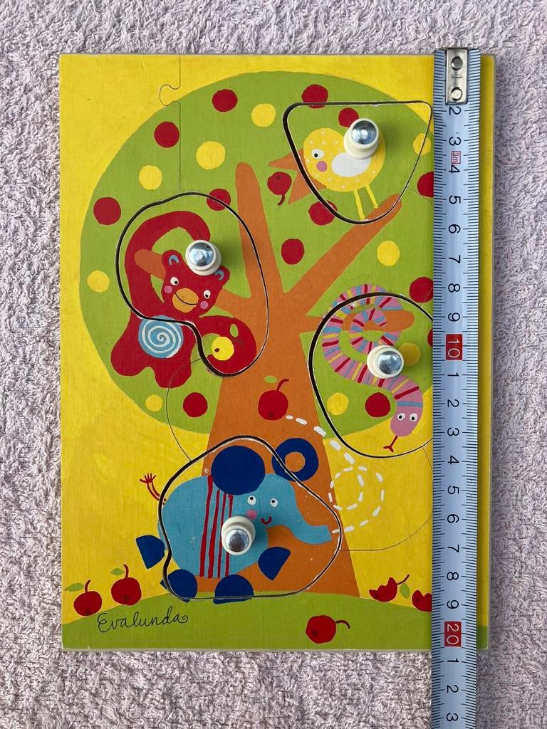 Ikea Educatief houten puzzel kleuter 4 stukken Evalunda, Ophalen of Verzenden, Zo goed als nieuw