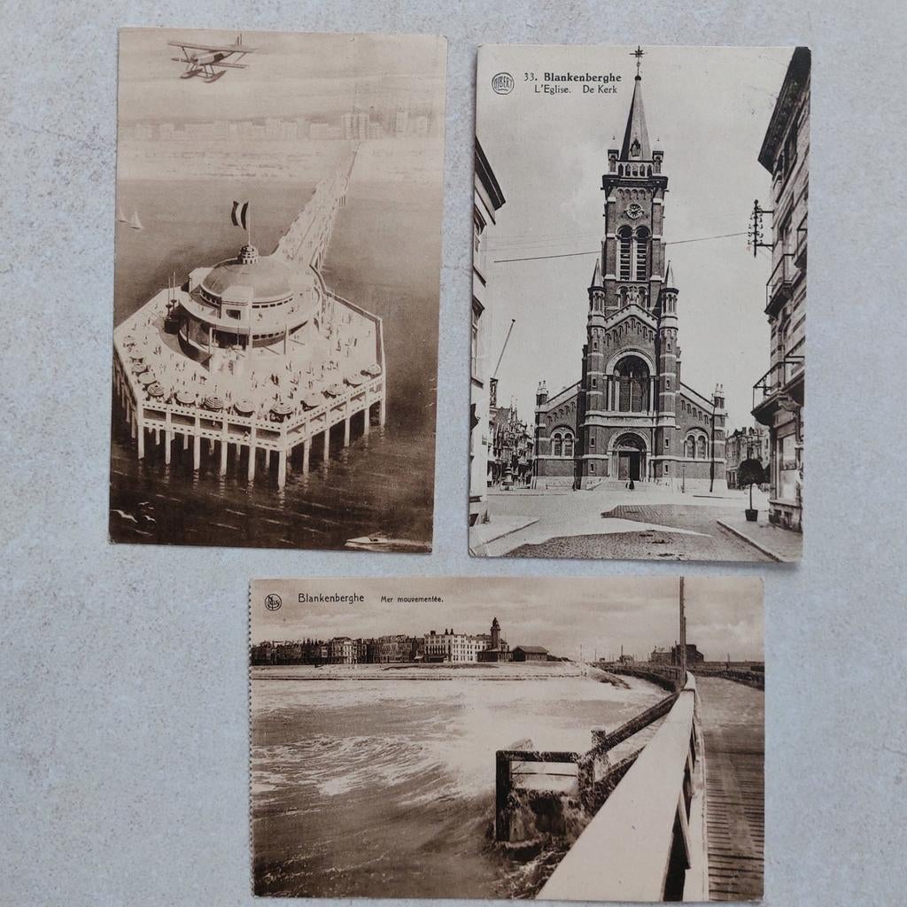 3 oude postkaarten van Blankenberge, Verzamelen, Ophalen of Verzenden