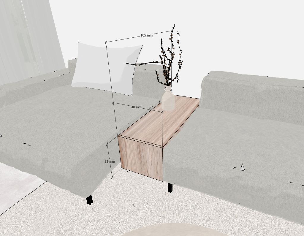 Bijzettafel/ladekastje eiken fineer, Huis en Inrichting, Tafels | Sidetables, Nieuw, 25 tot 50 cm, 100 tot 150 cm, Rechthoekig