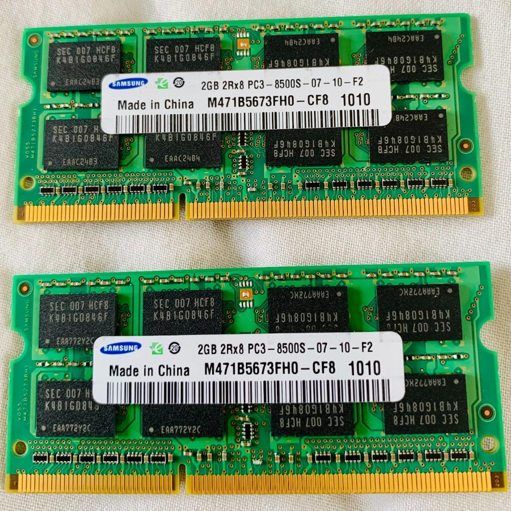 Mémoire RAM Samsung 4 GB (2x2GB) M471B5673FH0-CH9 1333 MHz -, Enlèvement ou Envoi, DDR3, Utilisé, Laptop