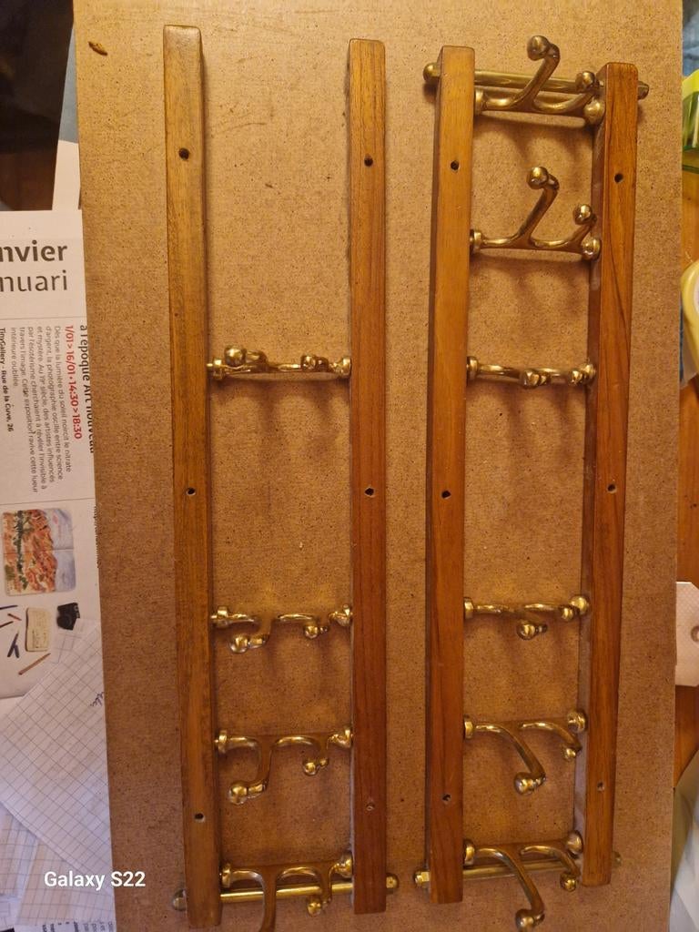 Porte manteau art déco laiton, Enlèvement ou Envoi