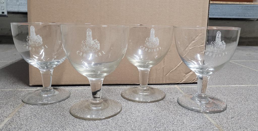 4 Cardinal bierglazen (brouwerij het Anker), Ophalen of Verzenden, Gebruikt, Glas of Glazen, Overige merken