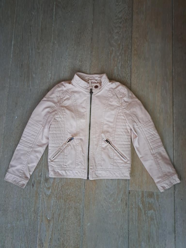 Veste en cuir rose clair 122, Enfants & Bébés, C&A, Enlèvement ou Envoi, Comme neuf, Fille