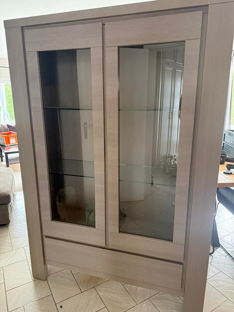 Vaisselier etagere en verre. 125x181x45, Enlèvement, Comme neuf, Verre