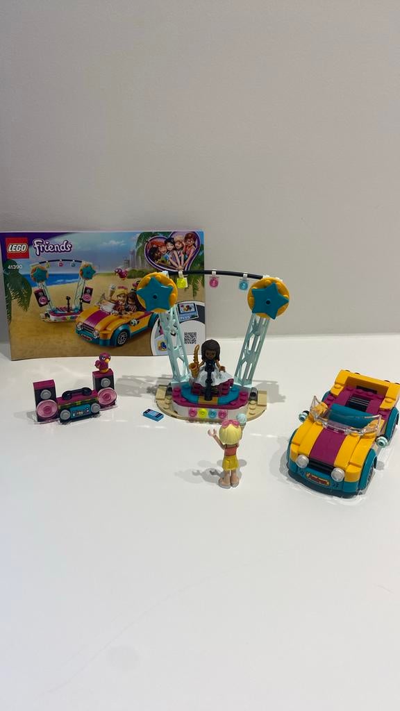 Lego friends 41390 Andrea’s auto op het podium volledig, Ophalen of Verzenden, Zo goed als nieuw, Lego