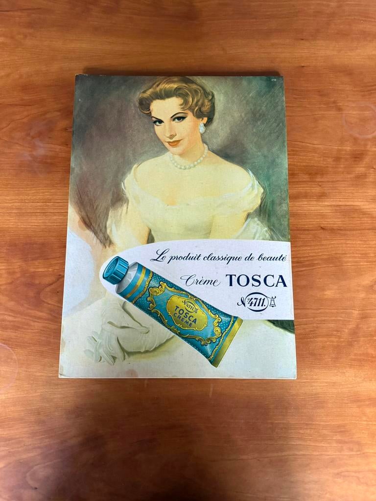 Kartonnen reclamebord TOSCA Crème No. 4711, Ophalen of Verzenden, Zo goed als nieuw, Reclamebord