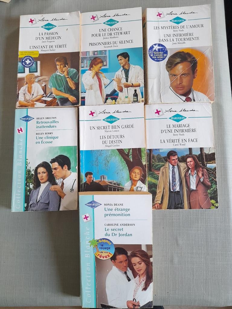 Lot de 7 Harlequin double Série Blanche = 14 romans, Livres