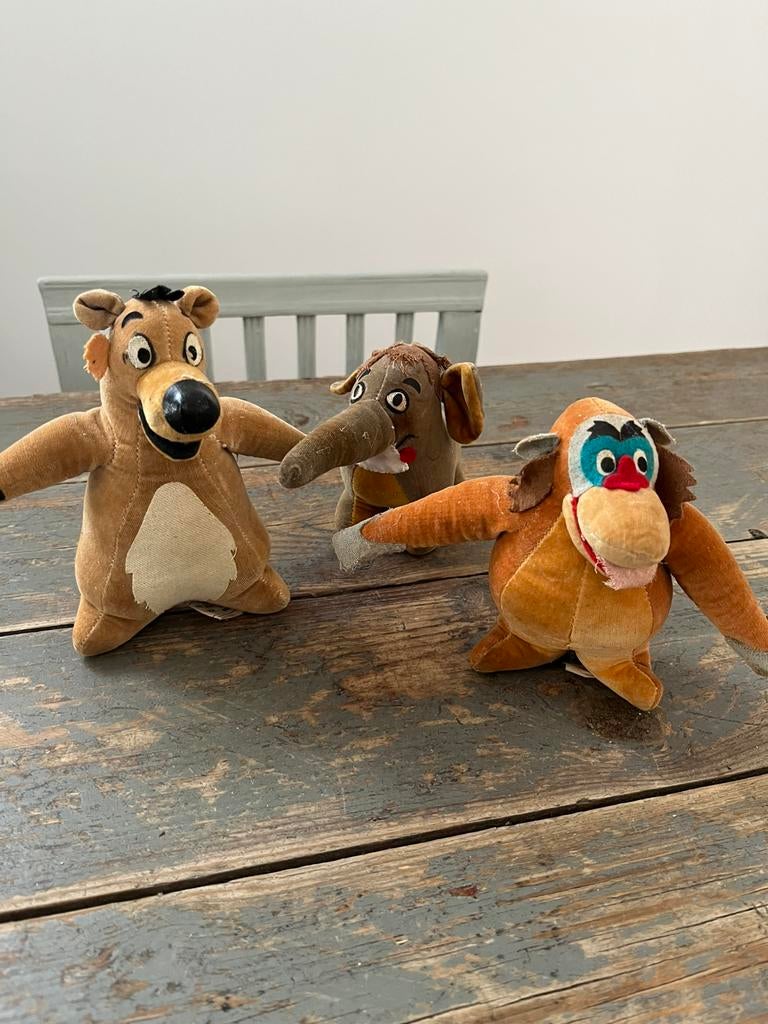 VINTAGE RETRO VILT JUNGLEBOOK GIGUREN 3 STUKS, Verzamelen, Ophalen of Verzenden, Overige typen