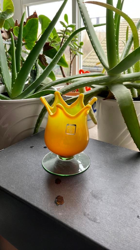 Mooi vintage Rasteli vaasje geel, Ophalen of Verzenden