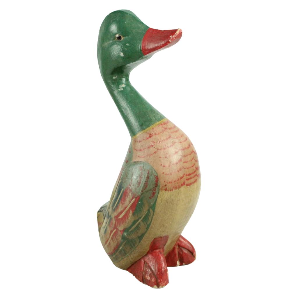 Handgesneden houten eend – folk art – ca. 1920–1950, Ophalen of Verzenden