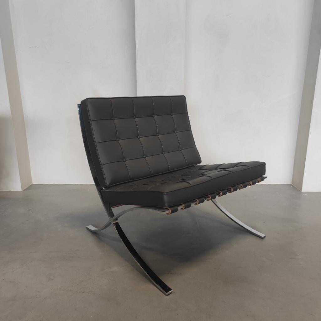 Knoll Barcelona chair - Volo mokka leder, Ophalen of Verzenden