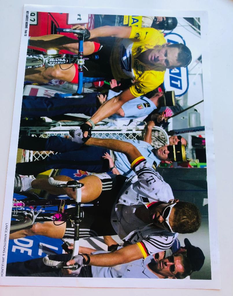 Wielerfoto – Lance Armstrong & Jan Ullrich – Tour de France, Sport en Fitness, Wielrennen, Ophalen of Verzenden