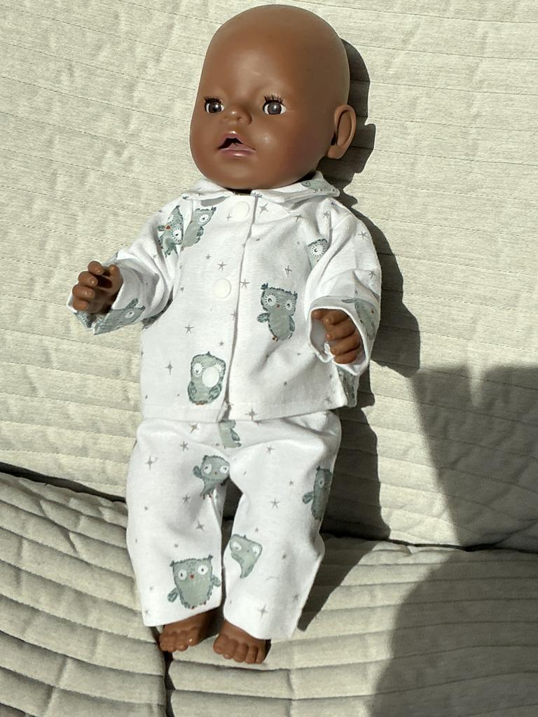 81 babyborn: Nieuwe witte flanellen pyjama, Ophalen of Verzenden, Nieuw, Babypop