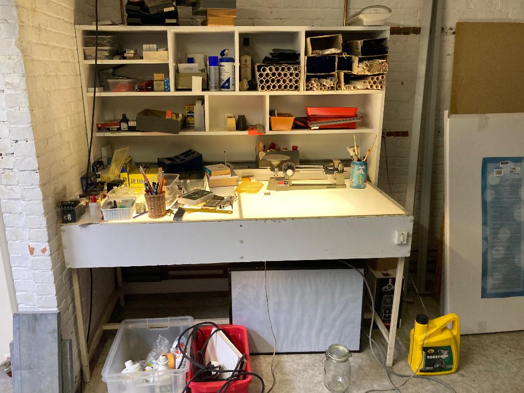 Lichtbak - opberger - bureau - werkbank, Huis en Inrichting, Kasten | Overige, Ophalen, Gebruikt